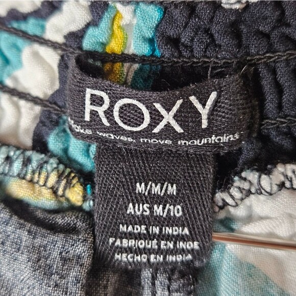 Roxy Sidebyside Abstract Topical Floral Print Pull On Wide Leg Lightweight Pants - Picture 7 of 15